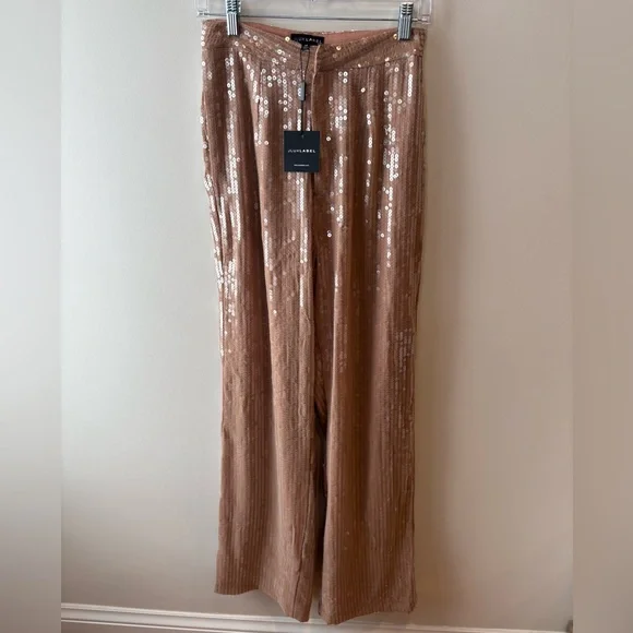 NWT JLUXLABEL Shimmering Tan Sequin Set - Picture 8 of 10
